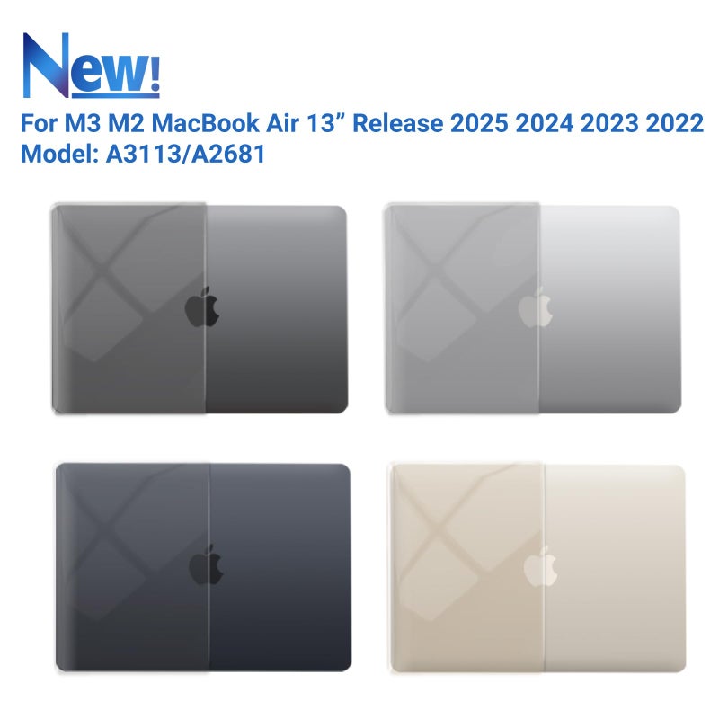 IBENZER Compatible with 2025 2024 2023 2022 MacBook Air 13 inch Case M4 A3240 M3 A3113 M2 A2681, Hardshell Case & KeyboardCover & ScreenFilm for Mac Air 13.6, Crystal Clear, KK-CYCL+2 - Image 4