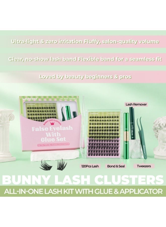 lashvana False Eyelashes With Glue Kit,Individual natural Style Lash Clusters With Lash Bond,Eyelash Brush And Tweezers, Eyelash Extension Kit, Perfect For Beginners And Professionals, Easy To Apply At Home. - Image 3