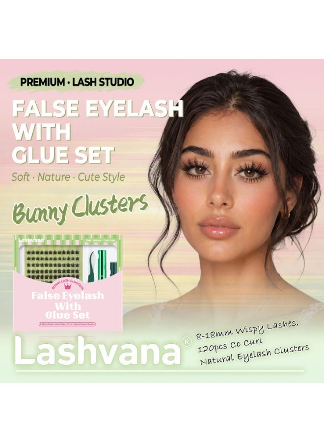 lashvana False Eyelashes With Glue Kit,Individual natural Style Lash Clusters With Lash Bond,Eyelash Brush And Tweezers, Eyelash Extension Kit, Perfect For Beginners And Professionals, Easy To Apply At Home. - Image 2