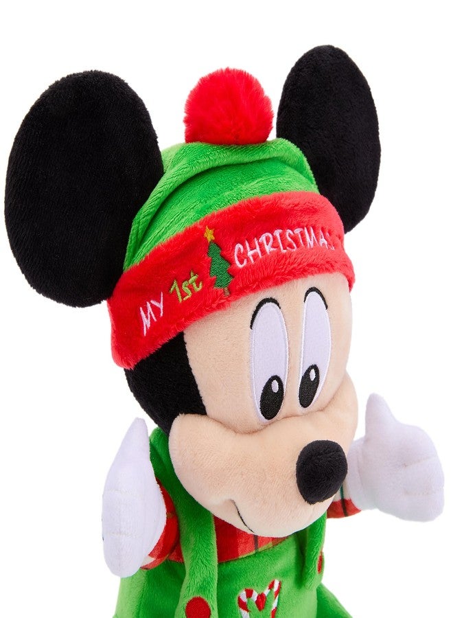 Disney Store Official Mickey Mouse Holiday Plushy - My First Christmas 2025 Disney Plush - 11 Inch Baby Toy Plushie in Festive Holiday Outfit with Embroidered Features & Plaid Print - Image 4