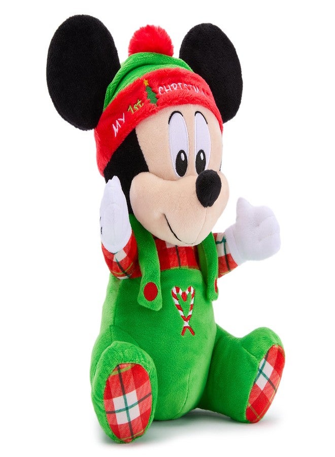 Disney Store Official Mickey Mouse Holiday Plushy - My First Christmas 2025 Disney Plush - 11 Inch Baby Toy Plushie in Festive Holiday Outfit with Embroidered Features & Plaid Print - Image 3