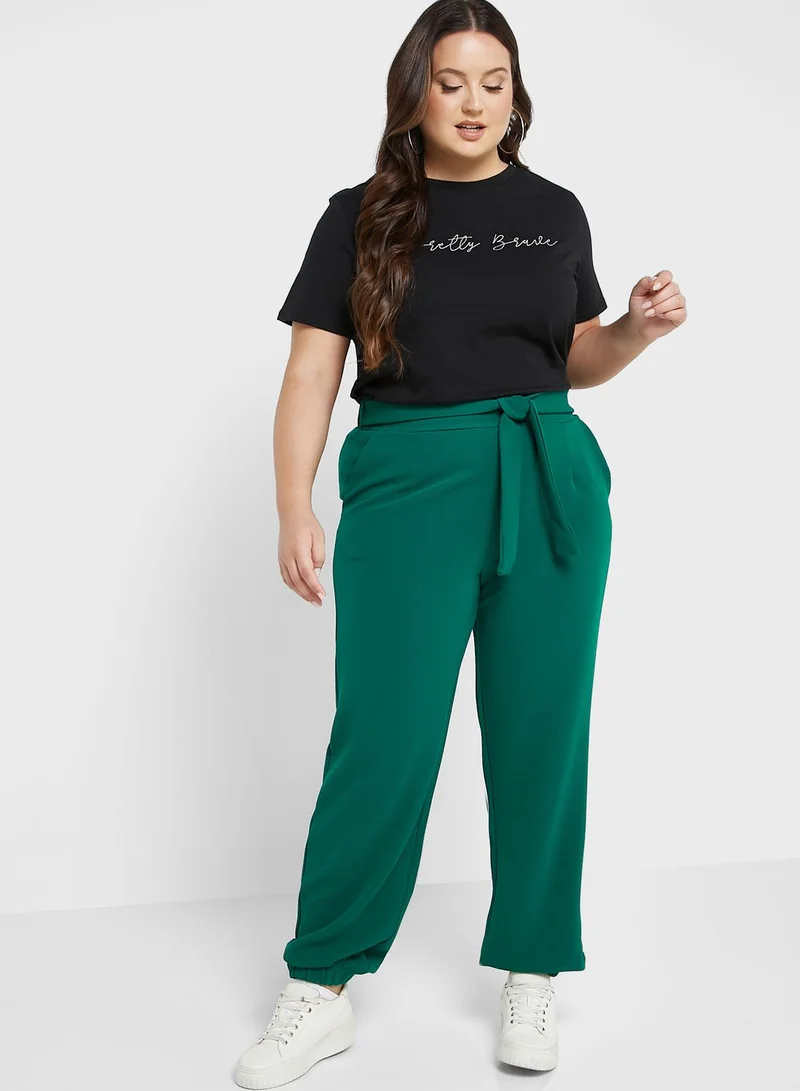 Only Carmakoma High Waist Belted Pants