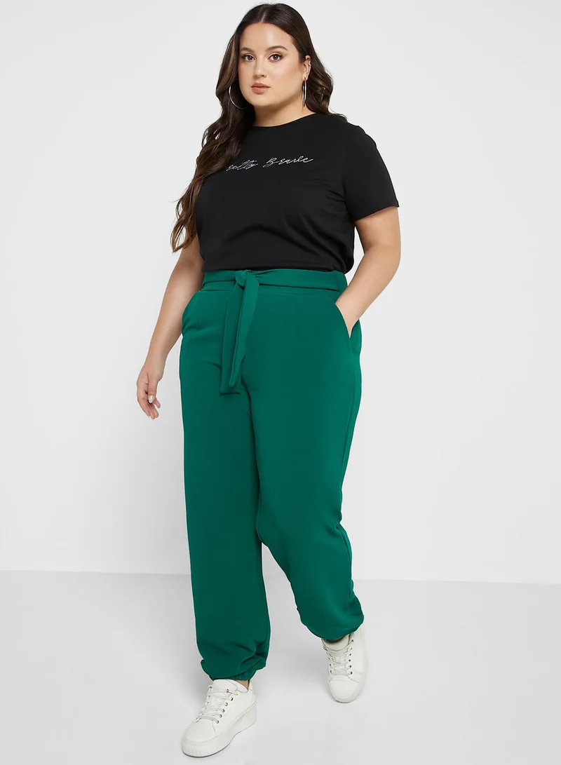 Only Carmakoma High Waist Belted Pants