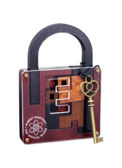 Pyramid Code Lock Wooden Unlock Box Level 10 Difficulty Brain Burning Toy Palace Bamboo Waiter Tray-Color:Einstein Lock