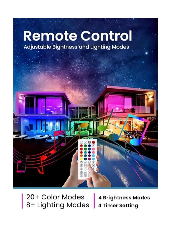 MODI RGB Multi Color LED Strip Light, Type-G Connectivity, Remote Control, 20+ Steady Color, Music Sync Modes, Timing Mode, Brightness Dimming, For Gaming PC Setup, TV Setup (10M)  - Image 3