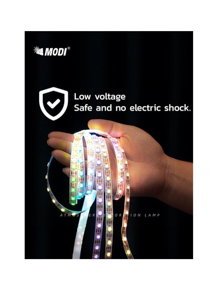 MODI RGB Multi Color LED Strip Light, Type-G Connectivity, Remote Control, 20+ Steady Color, Music Sync Modes, Timing Mode, Brightness Dimming, For Gaming PC Setup, TV Setup (10M)  - Image 5