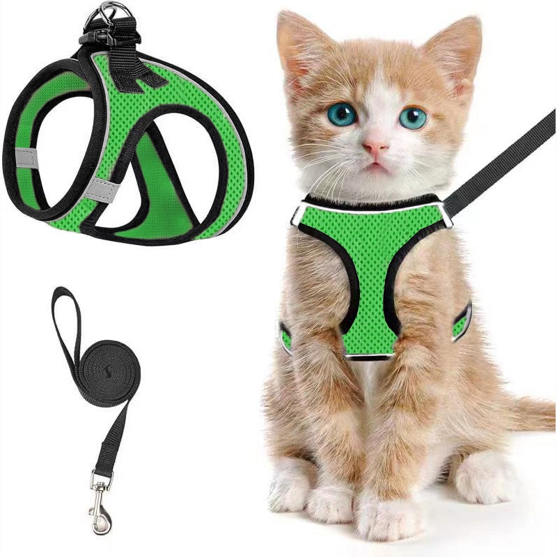 Pet Supplies Breathable Reflective Anti-Stray Cat Harness with Leash for Cats and Small  Dogs - Image 1