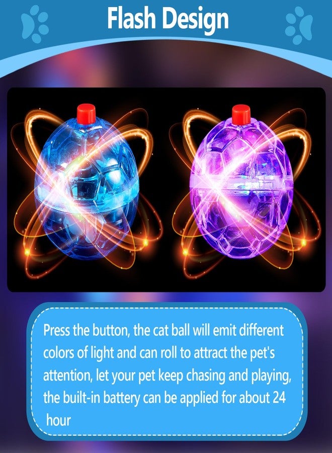 Jecery 9 Pcs Light Up Cat Balls Ghost Hunting LED Motion Activated Cat Toy Interactive Lighted Ball Pet Glowing Mini Running Exercise Toys for Kitten Dog Pet Animals Activity(Multicolor) - Image 4
