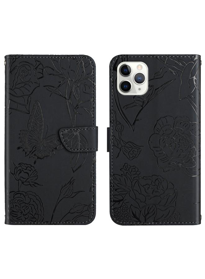 Zaboon Case For iPhone 13 Pro Skin Feel Butterfly Peony Embossed Leather Phone Case - Image 1