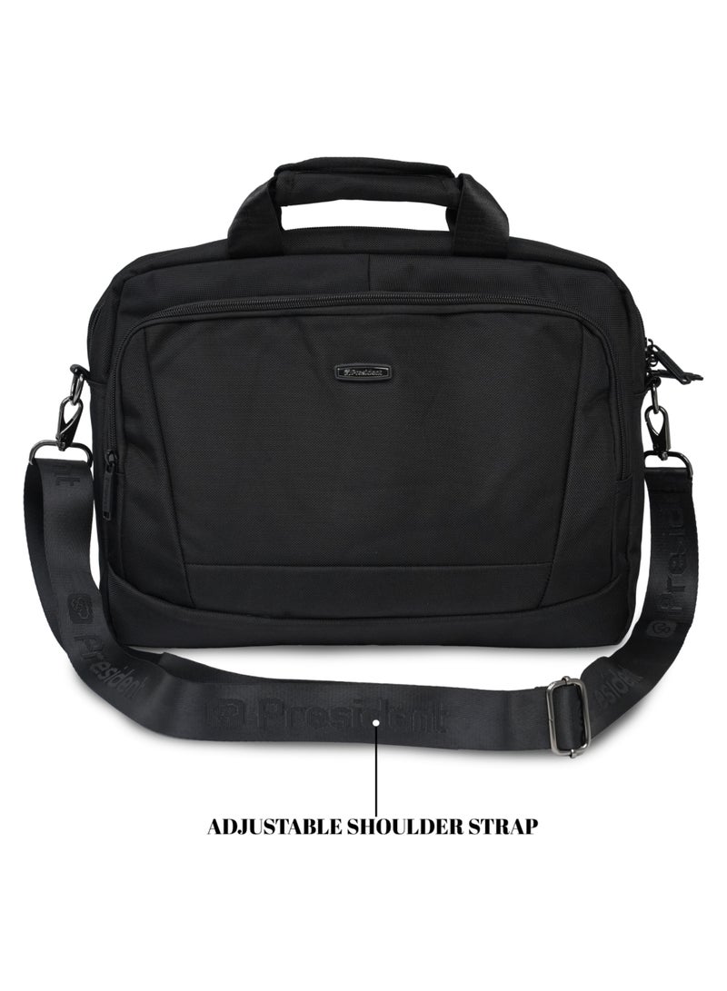 PRESIDENT 15-inch Laptop Case, Premium Lightweight Laptop/Tablet Sleeve with Accessible Front Pocket, Water-Resistance and Secure Zippers Compatible ( BLACK ) 21527 - Image 2