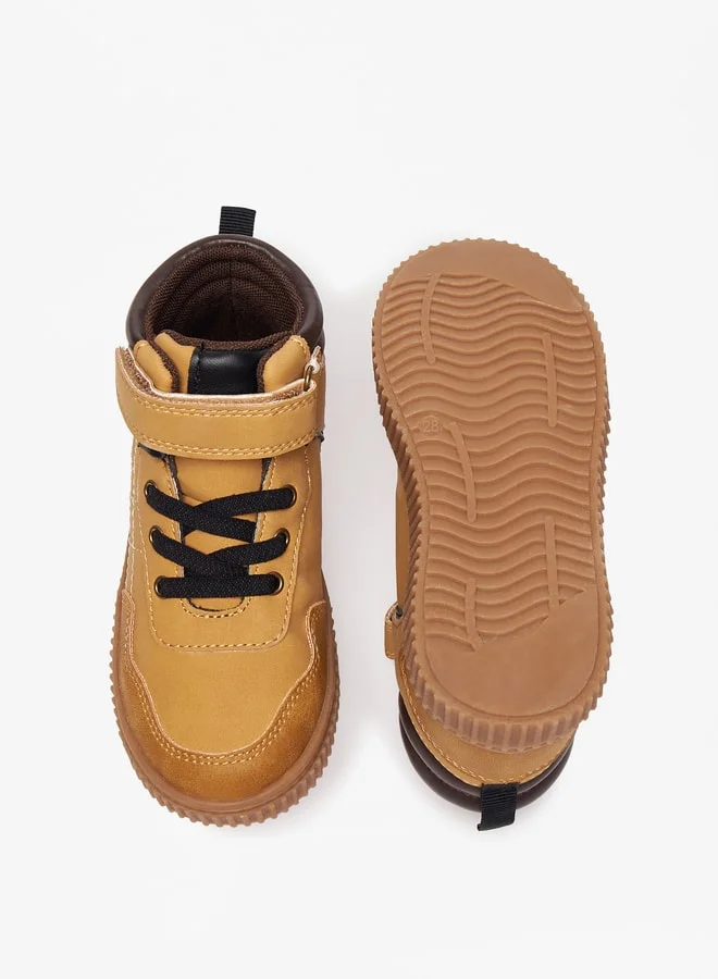 LBL by Shoexpress Boys'S Stitch Detail High Top Casual Sneakers With Hook And Loop Closure