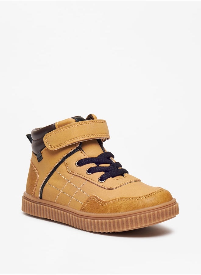 LBL by Shoexpress - Boys'S Stitch Detail High Top Casual Sneakers With Hook And Loop Closure - Image 1