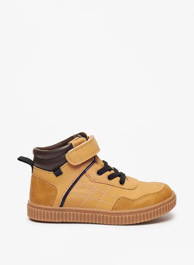 LBL by Shoexpress Boys'S Stitch Detail High Top Casual Sneakers With Hook And Loop Closure