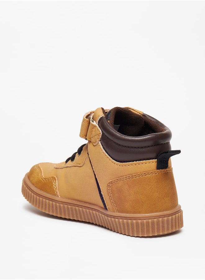 LBL by Shoexpress - Boys'S Stitch Detail High Top Casual Sneakers With Hook And Loop Closure - Image 1