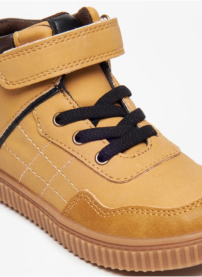 LBL by Shoexpress - Boys'S Stitch Detail High Top Casual Sneakers With Hook And Loop Closure - Image 1