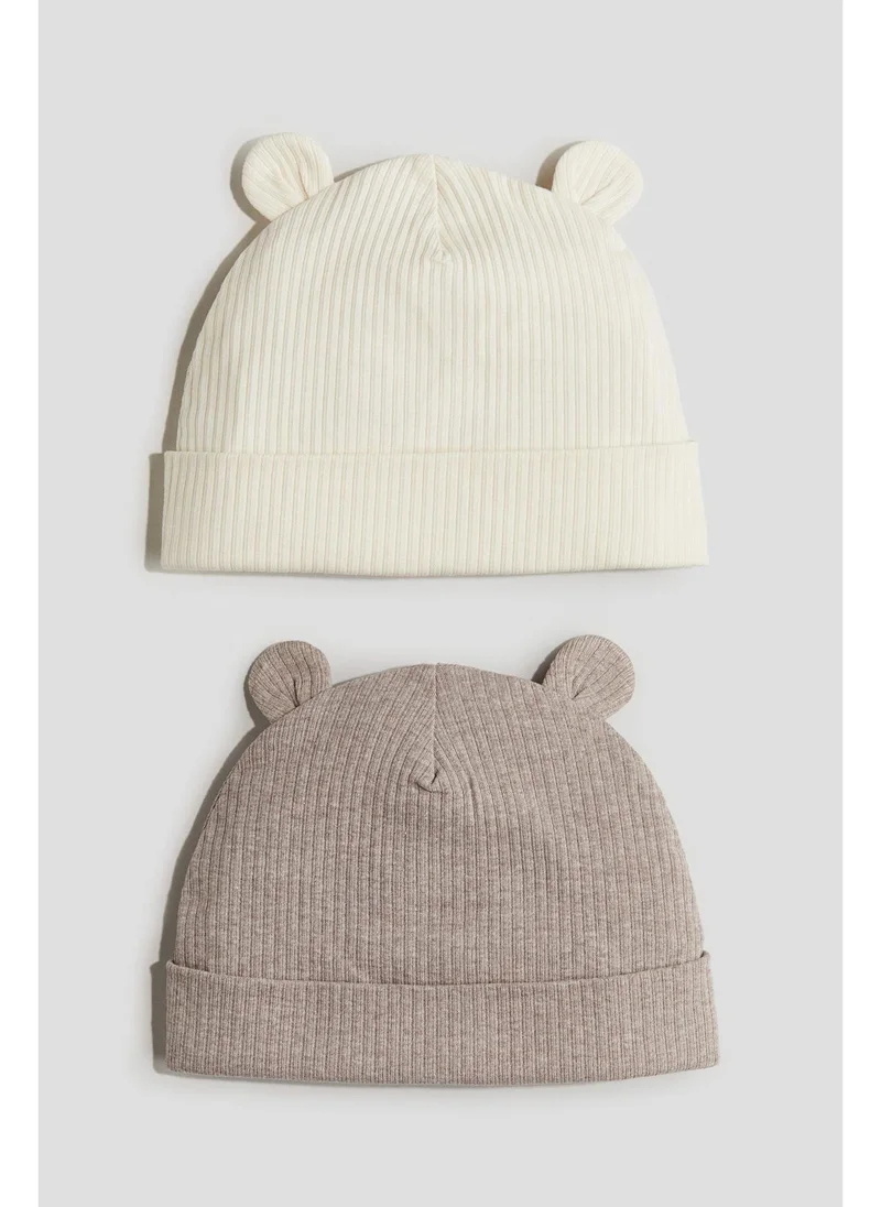اتش اند ام 2-pack ribbed ear-detail beanies