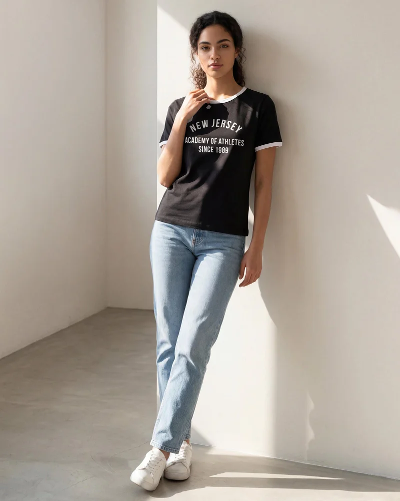 Redtag Women Black Active T-Shirt