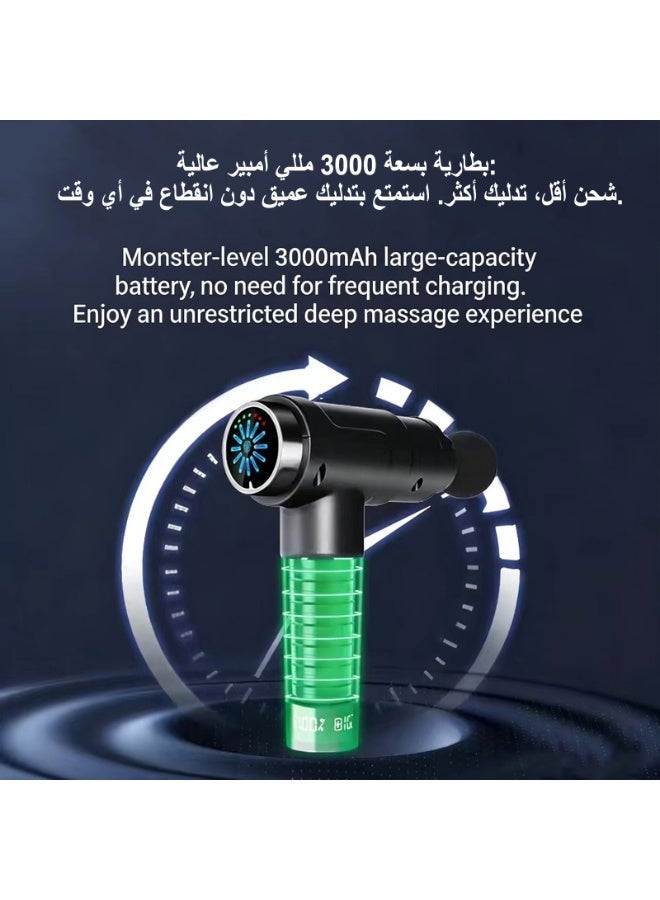 Saivision Double-head Massage Gun,Percussion Deep Tissues Muscle Massager Gun,12 Speeds,8 Massages Heads,Super Quiet Portable Electric Handheld Body Massager For Back Neck Pain Relief - Image 4