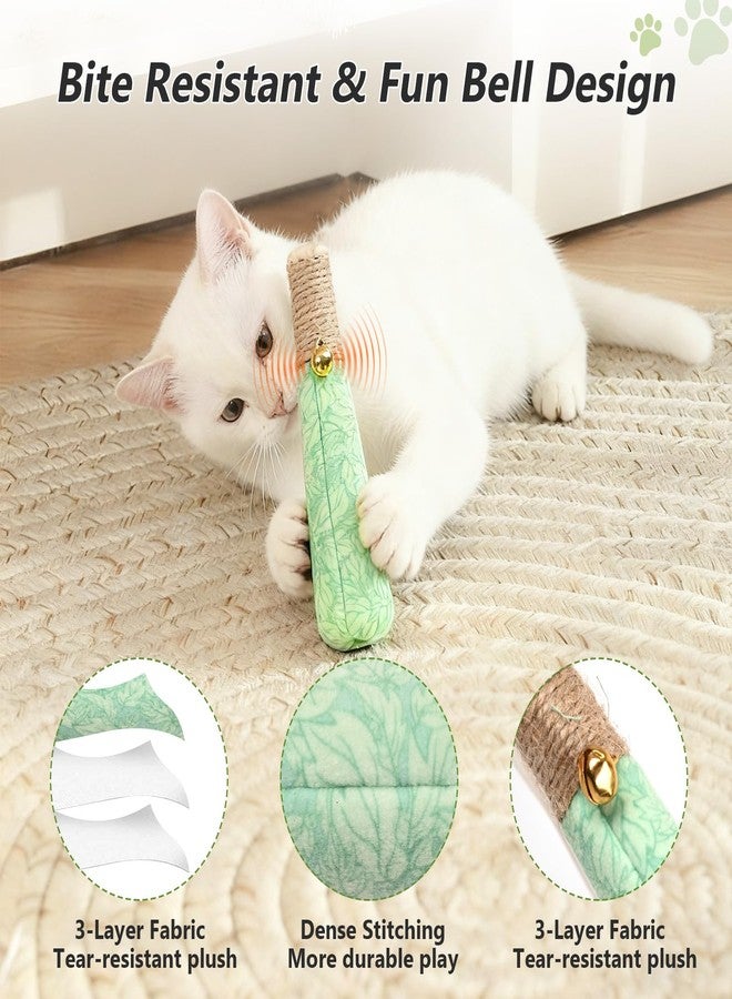 HivaolJoy 3 Pack Catnip Toys for Cats, Funny Kicker Cat Toys with Dental Rope & Jingle Bell, 100% Organic Catnip Catnip Toys, Bite-Resistant Chew Toy for Kitten Teething, Indoor Cat Toys - Image 4
