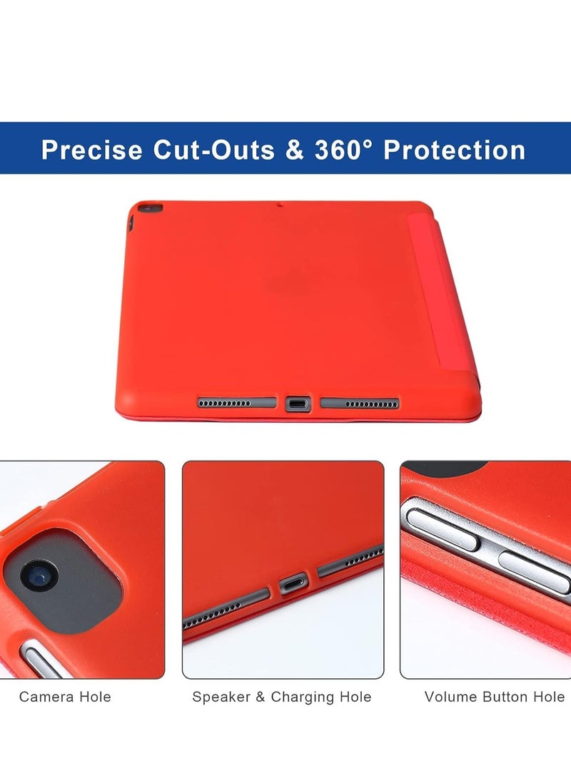 ELTRAZONE iPad 10.2 Inch Case, Compatible with iPad 9th Generation 2021, iPad 8th Generation 2020 & iPad 7th Generation 2019, 5-in-1 Multiple Viewing Angles, Auto Wake/Sleep, Soft Back Cover, Red - Image 4