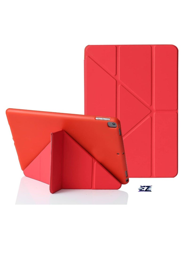 ELTRAZONE iPad 10.2 Inch Case, Compatible with iPad 9th Generation 2021, iPad 8th Generation 2020 & iPad 7th Generation 2019, 5-in-1 Multiple Viewing Angles, Auto Wake/Sleep, Soft Back Cover, Red - Image 1