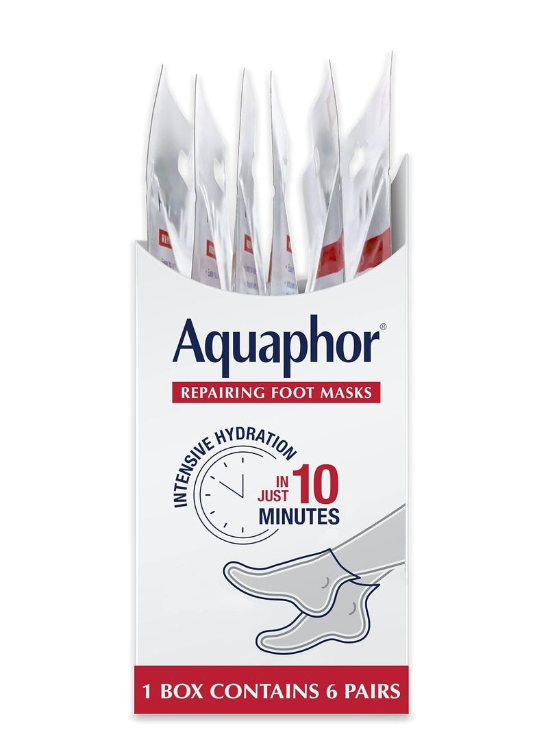 Aquaphor Aquaphor Repairing Foot Masks, Moisturizing Socks for Dry Feet, Hydrating Foot Care Treatment with Avocado Oil and Shea Butter, Pack of 6 - Image 3