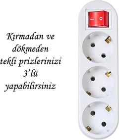 Triple Plug Socket Innerview Glaswen Switched 3-Plus Grounded Multiple Group Socket Duplication ...