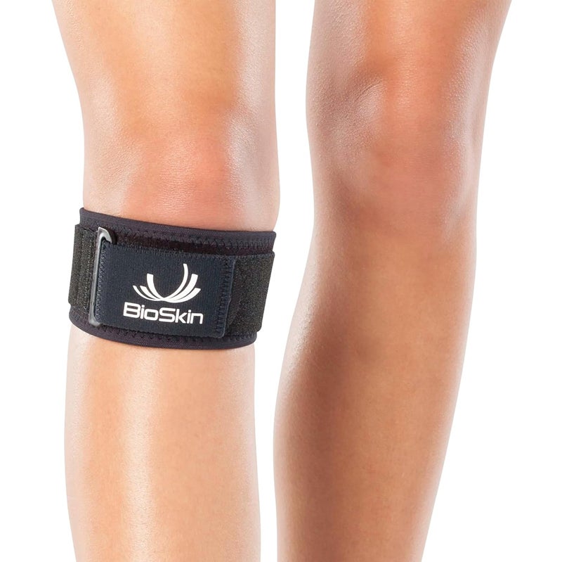 BioSkin Adjustable Hypoallergenic Knee Strap with Gel Cushion for Patella Tendonitis and Pain Relief - Q Baby (L-XXL) - Image 1