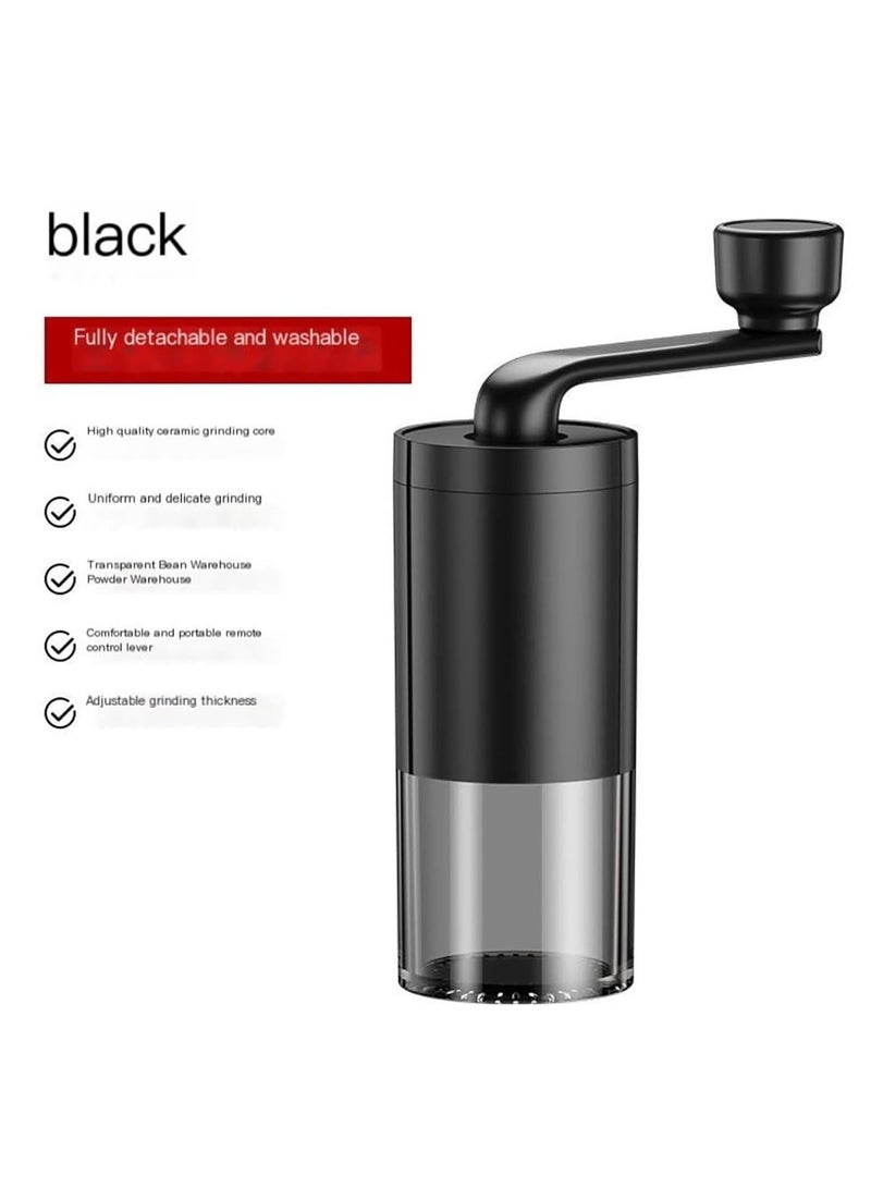 مطحنة قهوة يدوية، مطحنة قهوة محمولة مع إعدادات قابلة للتعديل، أداة قهوة صغيرة منزلية، مناسبة للاستخدام المنزلي والسفر (أسود) - Image 3