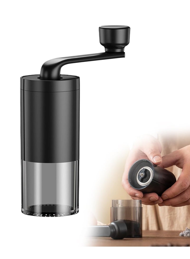 مطحنة قهوة يدوية، مطحنة قهوة محمولة مع إعدادات قابلة للتعديل، أداة قهوة صغيرة منزلية، مناسبة للاستخدام المنزلي والسفر (أسود) - Image 1