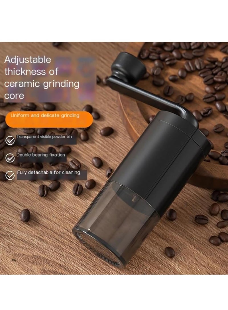 مطحنة قهوة يدوية، مطحنة قهوة محمولة مع إعدادات قابلة للتعديل، أداة قهوة صغيرة منزلية، مناسبة للاستخدام المنزلي والسفر (أسود) - Image 5