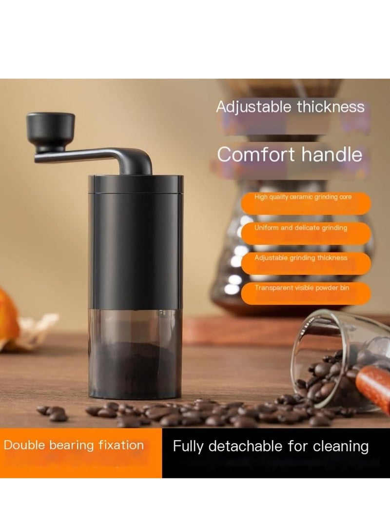 مطحنة قهوة يدوية، مطحنة قهوة محمولة مع إعدادات قابلة للتعديل، أداة قهوة صغيرة منزلية، مناسبة للاستخدام المنزلي والسفر (أسود) - Image 4