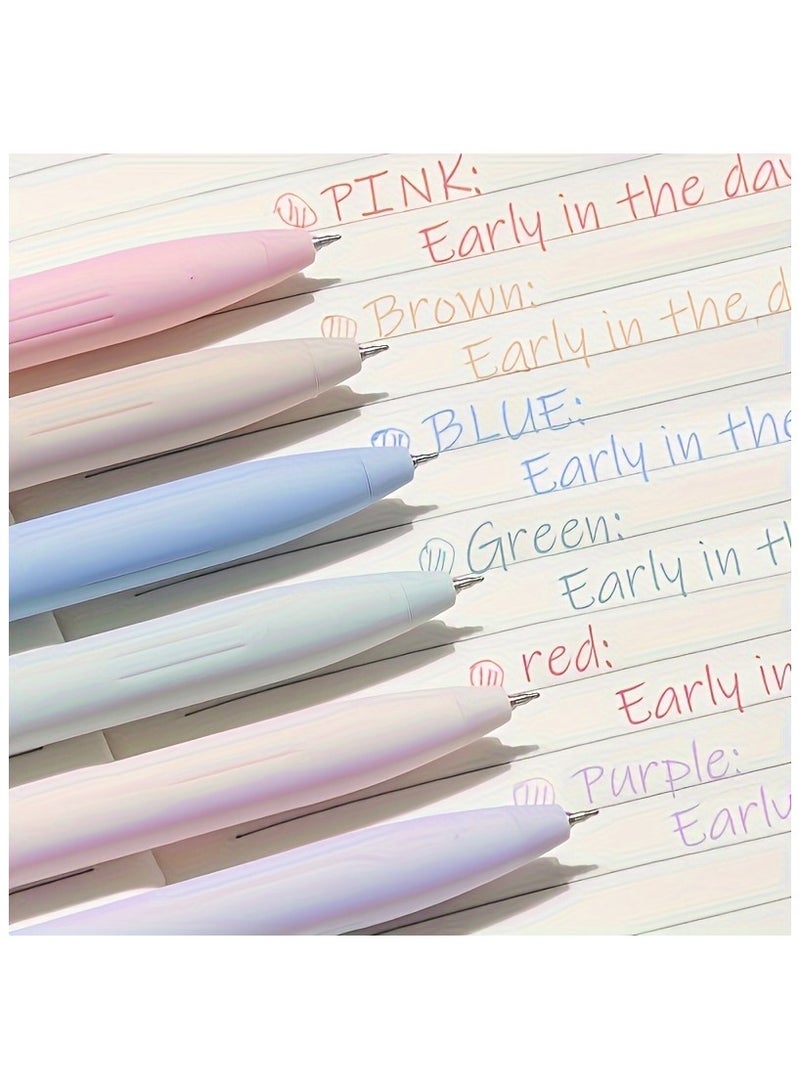 Generic Colored Gel Pens for Note Taking, 6/12pcs Pastel Gel Pens Colored Ink Quick Dry & No Smear, Retractable Cute Pen Fine Point 0.5mm for Journaling, Aesthetic Gel Ink Pen Smooth Writing Stationery  - Image 2