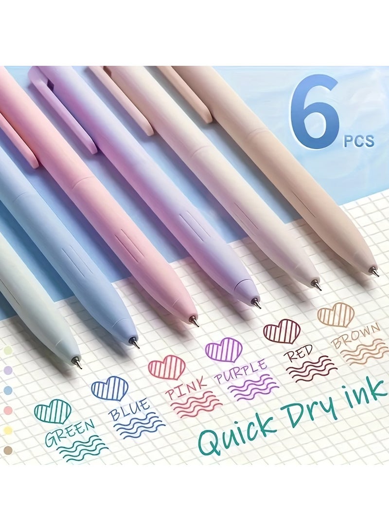 Generic Colored Gel Pens for Note Taking, 6/12pcs Pastel Gel Pens Colored Ink Quick Dry & No Smear, Retractable Cute Pen Fine Point 0.5mm for Journaling, Aesthetic Gel Ink Pen Smooth Writing Stationery  - Image 4