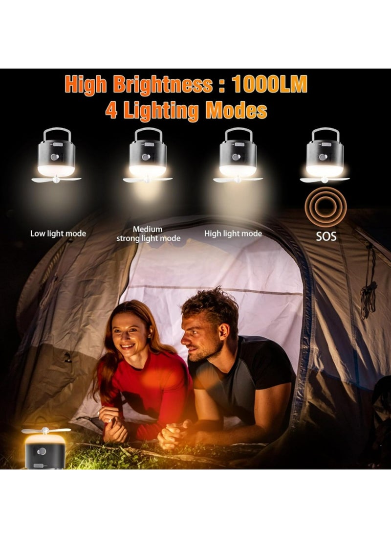 Portable Camping Lantern, 3000mah Rechargeable LED Camping Lantern, 4-in-1 Camping Tent Light with Lighting, Fan, Spray, USB Rechargeable for Power Outages, Camping - Image 3