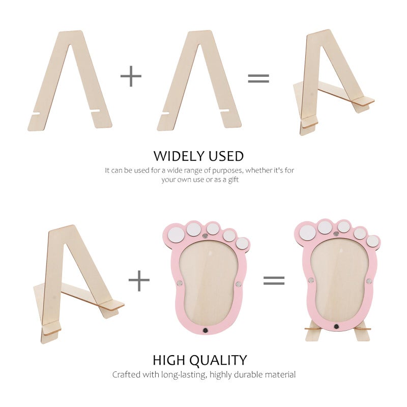 Pink Baby Growth Milestone Photo Frame Footprint Record Keepsake For Newborn - Image 4