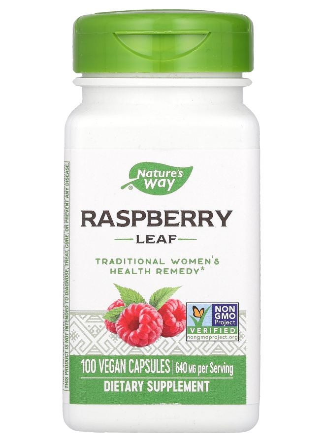 Raspberry Leaf 640 mg 100 Vegan Capsules (320 mg Per Capsule)