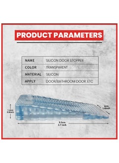 sokany 4 Pack Silicone Door Stoppers, Security Door Stop, Door Stop Wedge for Door Gaps for All Floor Types Door Clip (Clear)  - Image 2