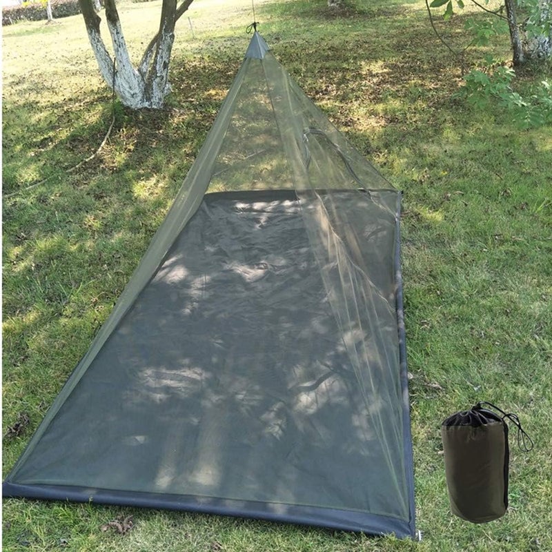 Vilemoon Mosquito Net for Camping Bed Compact and UltraLight for Travel Outdoor Netting Cover Lightweight Mesh Green - Image 1