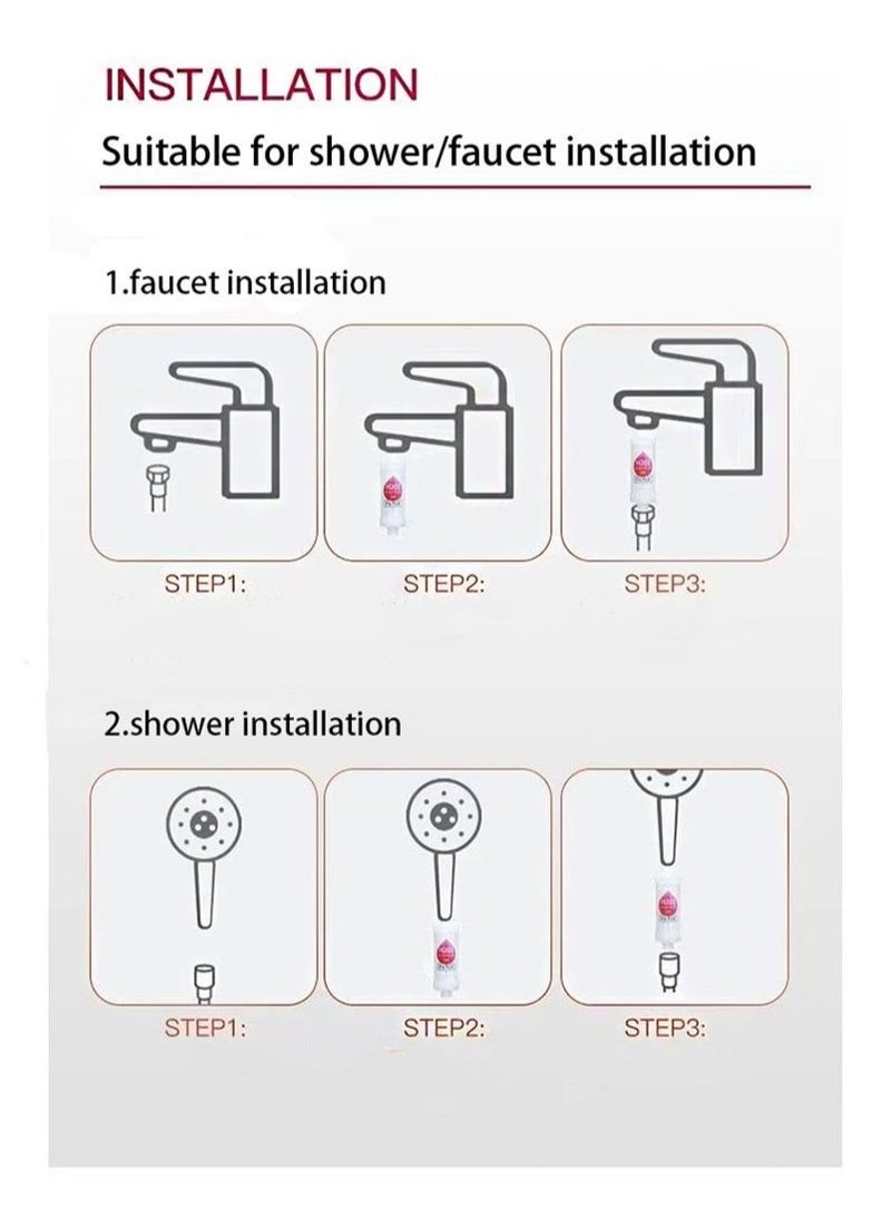 فلتر دش فيتامين سي، قطعتان، فلتر رأس دش لإزالة رواسب الكلور والفلورايد، تنقية المياه بالخرز، يساعد على علاج جفاف الجلد وتساقط الشعر، سهل التركيب (الخزامى + غابة الصنوبر) - Image 4