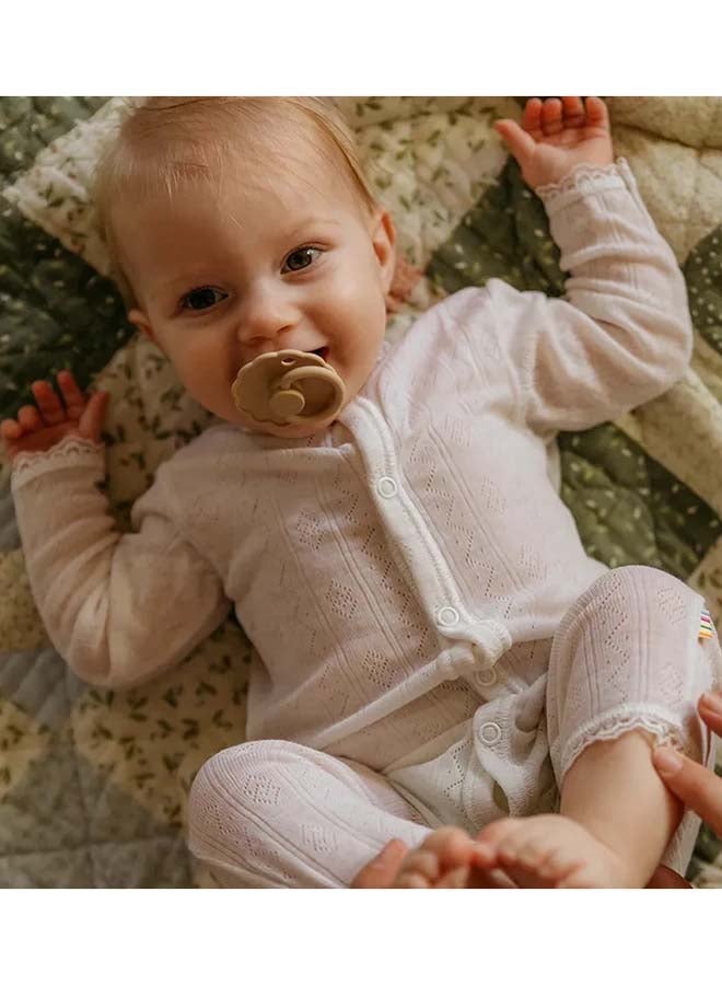 FRIGG Daisy Silicone Baby Pacifier 0-6M 2-Pack Cream/Croissant - Size 1 - Image 5