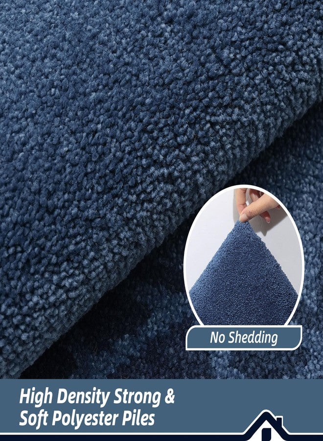 BEQHAUSE Door Mat Indoor Entrance Dirt Trapper Rugs for Entryway Non Slip Welcome Mat Absorbent Floor Mat Low Profile Washable Front Doormat for Dirty Paws, 24" x 36", Navy Blue - Image 5