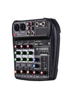 AI-4 Compact Mixing Console Digital Audio Mixer 4-Channel BT MP3 USB Input +48V Phantom Power for Music Recording DJ Network Live Broadcast Karaoke