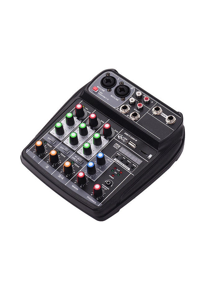 Generic - AI-4 Compact Mixing Console Digital Audio Mixer 4-Channel BT MP3 USB Input +48V Phantom Power for Music Recording DJ Network Live Broadcast Karaoke - Image 1