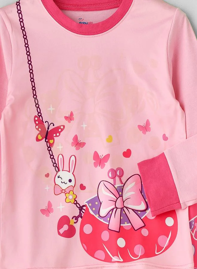 babyqlo Happy Bunny Glow-in-the-Dark Pajama Set for Girls