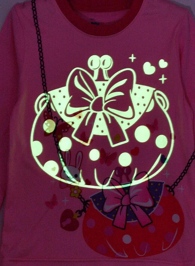 babyqlo Happy Bunny Glow-in-the-Dark Pajama Set for Girls