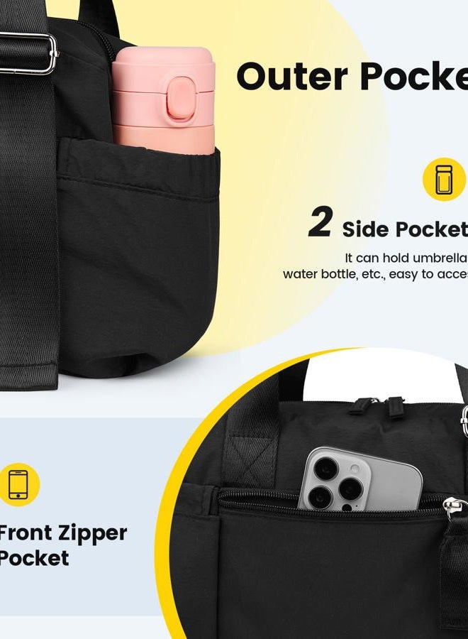 Vorspack Mini Gym Bag for Women - Small Duffle Bag Lightweight Duffel Bag with Wet Pocket Cute Sports Bag for Gym Dance Yoga, Black, Mini - Image 4