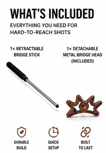 I GOTCHA IGOTCHA Retractable Pool Bridge Stick Portable Telescoping Pool Cue Bridge with Detachable Head Compact Billiards Bridge Stick for Pool Players Cue Cases - Image 3