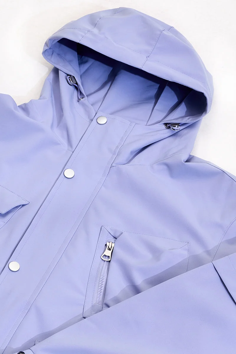 SNITCH جاكيت بغطاء رأس وجيوب متعددة باللون اللافندر