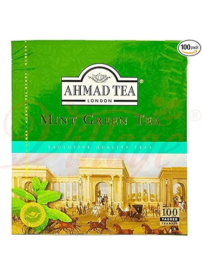 أحمد تي شاي احمد تى اخضر بالنعناع 100 كيس
